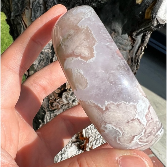 RARE Amethyst Flower Agate Bangle Bracelet - Picture 12 of 16